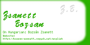 zsanett bozsan business card