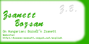 zsanett bozsan business card